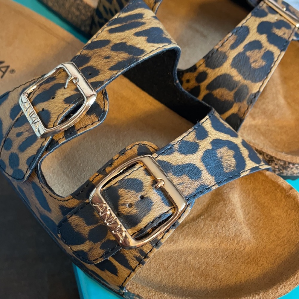 Leopard Buckle Sandals